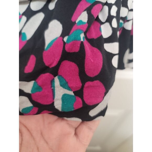 Tesori Womens Multicolor Floral Print Drape V-Neck Silky Top Size XL - Picture 10 of 11